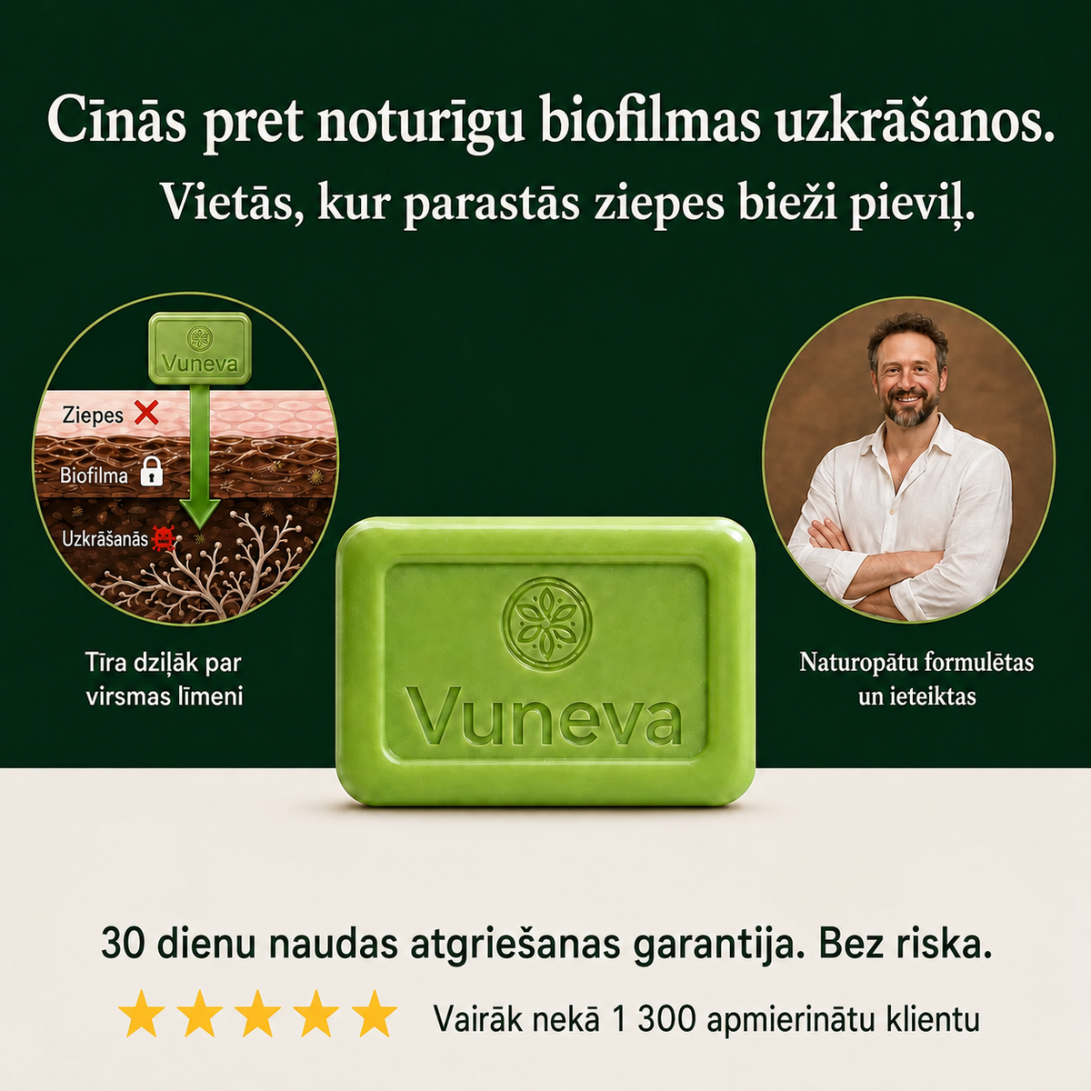 Vuneva nomierinošās ziepes
